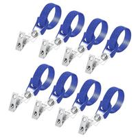 Bedside Tube Management Clips for CPAP and Oxygen Tubing, 8 Pack Hose Holders with Metal Clip and Hook and Loop Strap for Night Use 1 blue