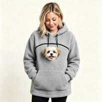 Womens Oversized Hooded Sweatshirt Fleece Pullover With Pet Pocket Casual Warm Top 2XL