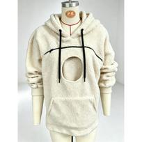 Womens Oversized Hooded Sweatshirt Fleece Pullover With Pet Pocket Casual Warm Top 3XL beige