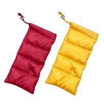 Drawstring Quilted Padded Eyeglass Case Down Jacket Eyewear Protector New Spectacle Case  Travel Red+Yellow