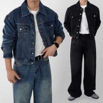 Onl Men S Crop Jacket FREE(95105)/dirty blue black