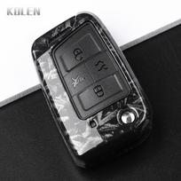 3 4 Buttons Carbon Fiber Car Key Case Cover For VW Volkswagen Golf 7 Tiguan MK2 For SEAT Ateca Leon FR 2 Ibiza For Skoda Octavia 4 BTN F-Carbon gray
