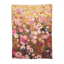 Gustav Klimt Pink Flower Garden Blankets Soft Warm Flannel Throw Blanket Cover for Bed Travel Home Sofa 150x200cm