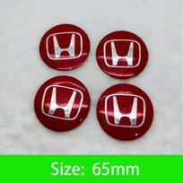 45-65mm Automobilio rato centrinio dangtelio lipdukas Emblema Priedai Honda Civic FIT Accord Prelude CRV 5-os kartos City XRV CRV HRV Odyssey 1Set(4Pcs)
