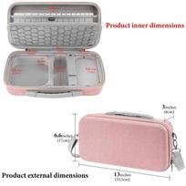 Hard Shell Storage Case Mac Mini M4/M4 Pro Business Travel Organizer Pink Nylon Fabric, Ultra-Soft Lining