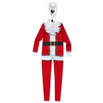 Halloween costume, broken soul cosplay clown Santa Claus, horror hood tights play costume M white