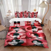 3Pcs Bts Aesthetic Bedding Set Soft Fabric Duvet Cover Pillowcases Home Christmas Xmas Halloween Gift 1 Duvet Cover 2 Pillowcase N1252 140cmx210cm