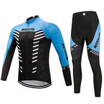 Mens Fleece Long Sleeve Cycling Set Warm Mountain Road Bike Outdoor Sports Gear L