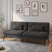 Comhoma Sofa Bed with Sleeping Function Futon Cover Convertible Corner Couch Guest Sofa 3 Seat with Adjustable Back Fabric