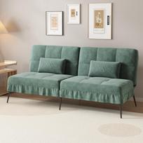 Comhoma Sofa Bed with Sleeping Function Futon Cover Convertible Corner Couch Guest Sofa 3 Seat with Adjustable Back Fabric