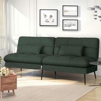 Comhoma Sofa Bed with Sleeping Function Futon Cover Convertible Corner Couch Guest Sofa 3 Seat with Adjustable Back Fabric