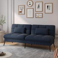 Comhoma Sofa Bed with Sleeping Function Futon Cover Convertible Corner Couch Guest Sofa 3 Seat with Adjustable Back Fabric