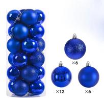 24Pcs 6CM Big Balls Christmas Tree Ornaments Pendant Decor Accessory for Navidad 2027 New Year Gifts Party as picture