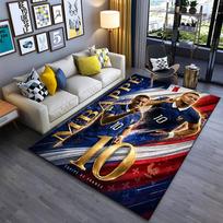 Sports Area Rug, Kylian Mbappe France 10 Gold Flag Poster, Fan Cave Decor, Non-Slip Mat 40x60cm( 15x23in )