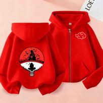 Naruto Kids Hoodie Anime Uzumaki Naruto Printed Sweatshirt for Boys Girls Children Zipper Hoodie Suitable for Autumn and Winter 110