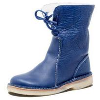 Women's Large Size Fleece-Lined Lace-Up Flat Round Toe Snow Ankle Boots. 39 blue