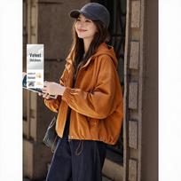 Women's Hooded Thermal Utility Jacket L brown