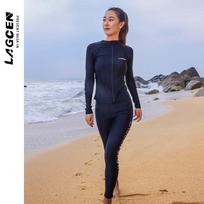 Diving Rash Guard Set Women Long Sleeve UV Protection Swimsuit With Zipper Slimming Tummy Control Separate Two Piece Large