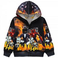 Kids Zip-up Hooded Sweatshirt Cartoon Skibidi Toilet Print Boys Girls 110-150cm 130