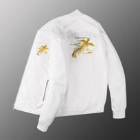 2026 Men's Phoenix Embroidery Stand Collar Jacket - Spring/Autumn Trend 3XL