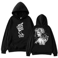 Lady Gaga Born This Way Hoodie Harajuku Hip Hop Pullover Top S black