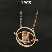 Harried Time Necklace Hourglass Timer 360 Rotatable Astronomical Time Converter Potters Cosplay Prop Unique Mothers Day Gift beige
