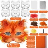 Blank Mask Therian Mask White Cat Mask Graffiti Animal Mask  Cosplay Style 2