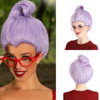 HAIRJOY Moteriškas sintetinės plaukų perukas Trumpas šviesiai violetinis Fėjos Krikštamotės kostiumo perukas Karnavalui Cosplay kostiumui 12inches brown
