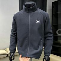 Men Plus Size Stand Collar Polar Fleece Sweatshirt Full‑Zip Warm Fleece Jacket Zipper Pocket Big Men Casual Top 10XL(140kg-150kg) gray