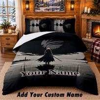 Bleach anime Custom Name 3Pcs Bedding Set 1 Bed Sheet 2 Pillowcases Bedroom Home Decor 180cmx210cm