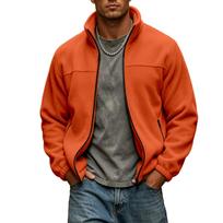 Men's Casual Stand Collar Zip-Up Jacket for Sports and Everyday Wear XL gray