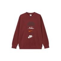Nike „Club Fleece Letter Crewneck Fleece“ laisvalaikio ilgomis rankovėmis amerikietiški senoviniai megztiniai Vyriški megztiniai Team-Red FN2611-677 L brown