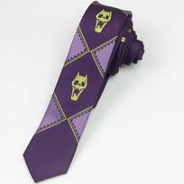 Anime Tie Jojo'S Kira Yoshikage Cosplay Necktie Killer Queen Skull Neck Heavens Door Cosplay Costume Props For Adult (As shown-27550)- blue