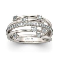 Viya Sparkling Diamond Micro-Set Zircon Ring, Creative Women'S Cross-Color Separation Ring no. 10 white