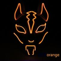 Unisex japoniška lapės kaukė su šviečiančia LED lempute baugioms Helovino šventėms Orange