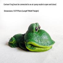 Aquarium Bubble Stone Frog & Crocodile Ornaments: Connects to Oxygen Pump for Fish Tank Decoration black