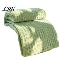 Bedroom Sleeping Blanket 3D Waffle Checkered Throw Blanket, Solid Color Milk Fleece Plush Sofa Matching Soft Cozy Cover for Couch Bed Office Naps High 100x150cm beige