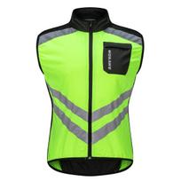 WOSAWE dviratininkų liemenė MTB važiavimo dviračiu sportinė šviesą atspindinti viršutinė apranga, atspari vėjui Hi Vis liemenė XL žalia