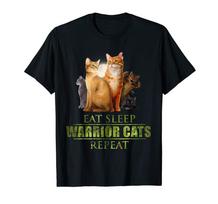 Eat Sleep Warrior Cats Repeat Funny Cat Lover T-Shirt Funny Vintage 4XL black