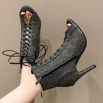 Fashion 2024 New Fashion Women's Shoes Sexy High Heels Sandals Open Toe Zipper Comfort Ladies Shoes Jazz Dance Shoes  Luxury Designer 43 gray