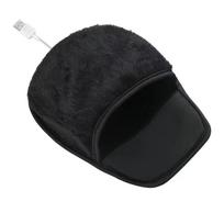 Sustorintas USB šildomas pelės kilimėlis su riešo atrama Šildoma pelės apsauga Stalo rankų šildytuvas Žiema juoda