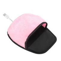 Sustorintas USB šildomas pelės kilimėlis su riešo atrama Šildoma pelės apsauga Stalo rankų šildytuvas Žiema rožinė