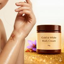 Gold & White Body Cream 50g | Skin Brightening & Deep Moisturizing Formula | Hydrating Body Lotion for Soft, Glowing & Smooth Skin | Daily Nouris brown