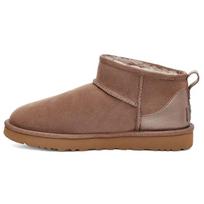 UGG Classic Novelty Ultra Mini Metallic Sheepskin Warm Ankle Snow Boots Women boots Light-Brown 1119484-CRBO 37 gray