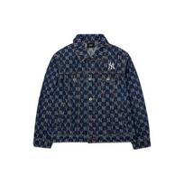 MLB Yankees Letter Print Loose Windbreaker Denim Jacket Unisex jackets Blue 3ADKM0121-50BLS XS gray