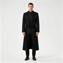 Men's Retro Long Tailcoat Steampunk Gothic Costume for Halloween Party Performance L juoda