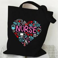 Women Men Nurse Confidence Jump Pattern Tote Bag Large Capacity Medical Symbol Tote Bag white