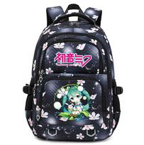 Anime Hatsune Miku spausdintas mokyklos kuprinė studentui paaugliui knygų krepšys berniukui mergaitei moteriai didelės talpos vandeniui atspari kuprinė kelionėms Mochila Escolar black