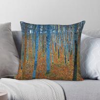Gustav Klimt Beech Grove Pillowcase Polyester Linen Velvet Printed Zip Decor Home Cushion Cover 40X40CM
