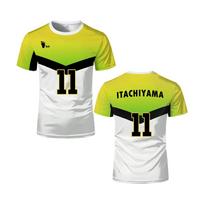 Japoniško Anime Haikyuu Džersis Itachiyama Institutas Kiyoomi Sakusa Gerbėjams Cosplay Viršutiniai Marškinėliai Sporto Salė Oversized Vyrams Ir Moterims T-shirtai XL yellow